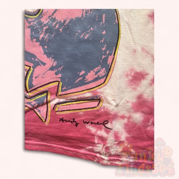 35th Anniversary Andy Warhol x Playboy Unisex Pink Tie-Dye Pop Art T-Shirt Sz L - Picture 3 of 4